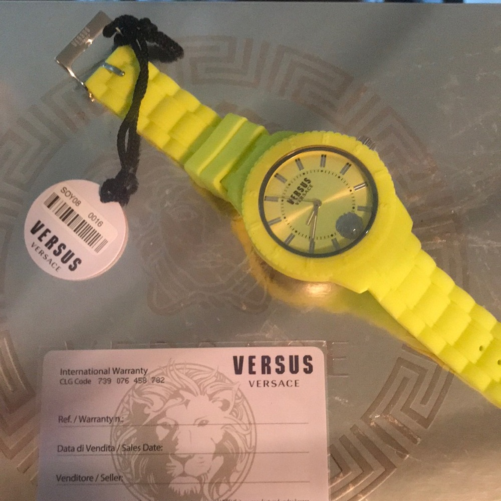 Authentic Versace Versus Neon Yellow Watch